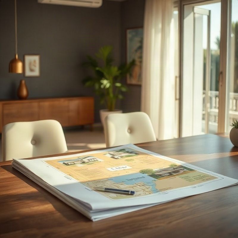 Property plans on a table in a calm Recife office